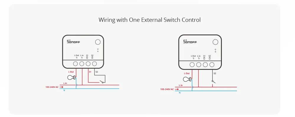 ZBMINIL2-1000px_13-1 Esquema de ligação do dispositivo Mini Zigbee L2 (ZBMINIL2 / Extreme) com um interruptor